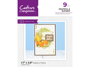 Crafters Companion Thanksgiving Collection Stamp & Die Set - Grateful & Blessed