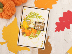 Crafters Companion Thanksgiving Collection Stamp & Die Set - Grateful & Blessed