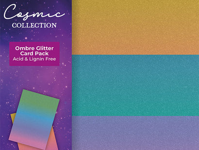 Cosmic Collection A4 Ombre Glitter Card Pack