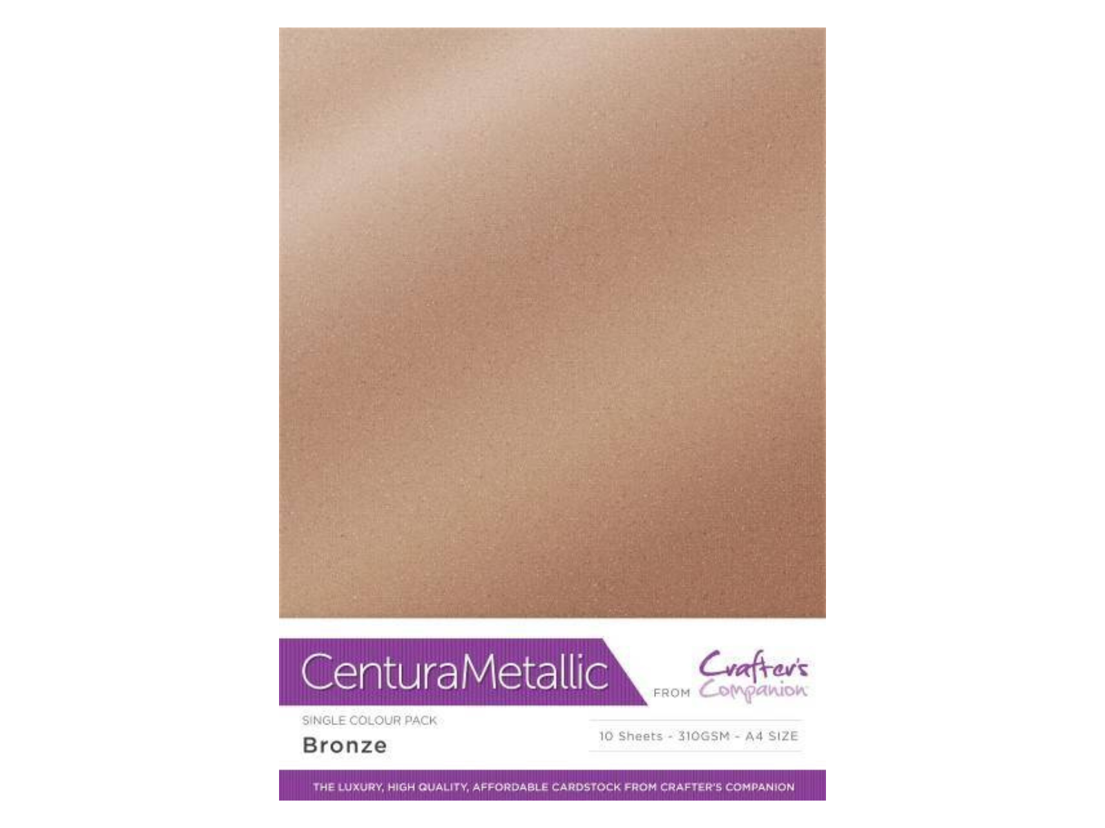 Crafter's Companion Centura Pearl Metallic A4 Single Colour 10 Sheet Pack - Bronze