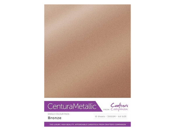 Crafter's Companion Centura Pearl Metallic A4 Single Colour 10 Sheet Pack - Bronze