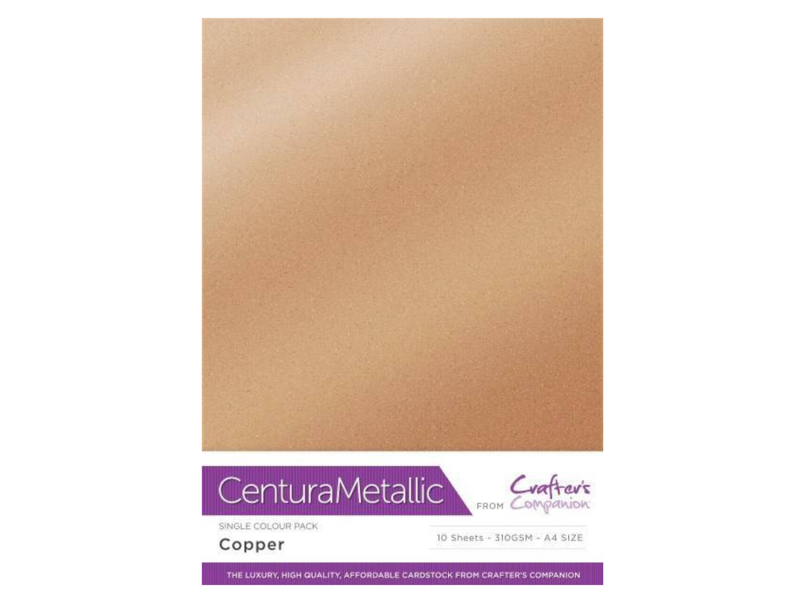 Crafter's Companion Centura Pearl Metallic A4 Single Colour 10 Sheet Pack - Copper