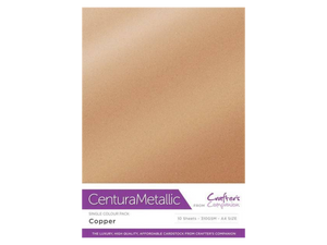 Crafter's Companion Centura Pearl Metallic A4 Single Colour 10 Sheet Pack - Copper