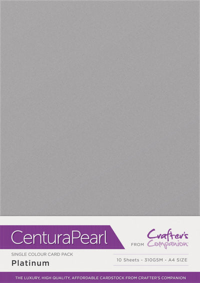 Crafter's Companion Centura Pearl Single Colour A4 10 Sheet Pack - Platinum