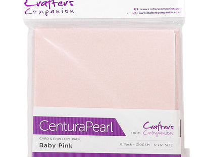 Centura Pearl Card & Envelope 8PK - 6x6 - Baby Pink