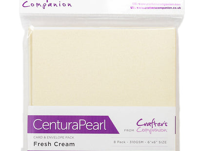 Centura Pearl Card & Envelope 8PK - 6x6 - Fresh Cream