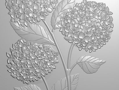 Nature's Garden - Hydrangea - 6"x4" 3D Embossing Folder - Hydrangea Blooms