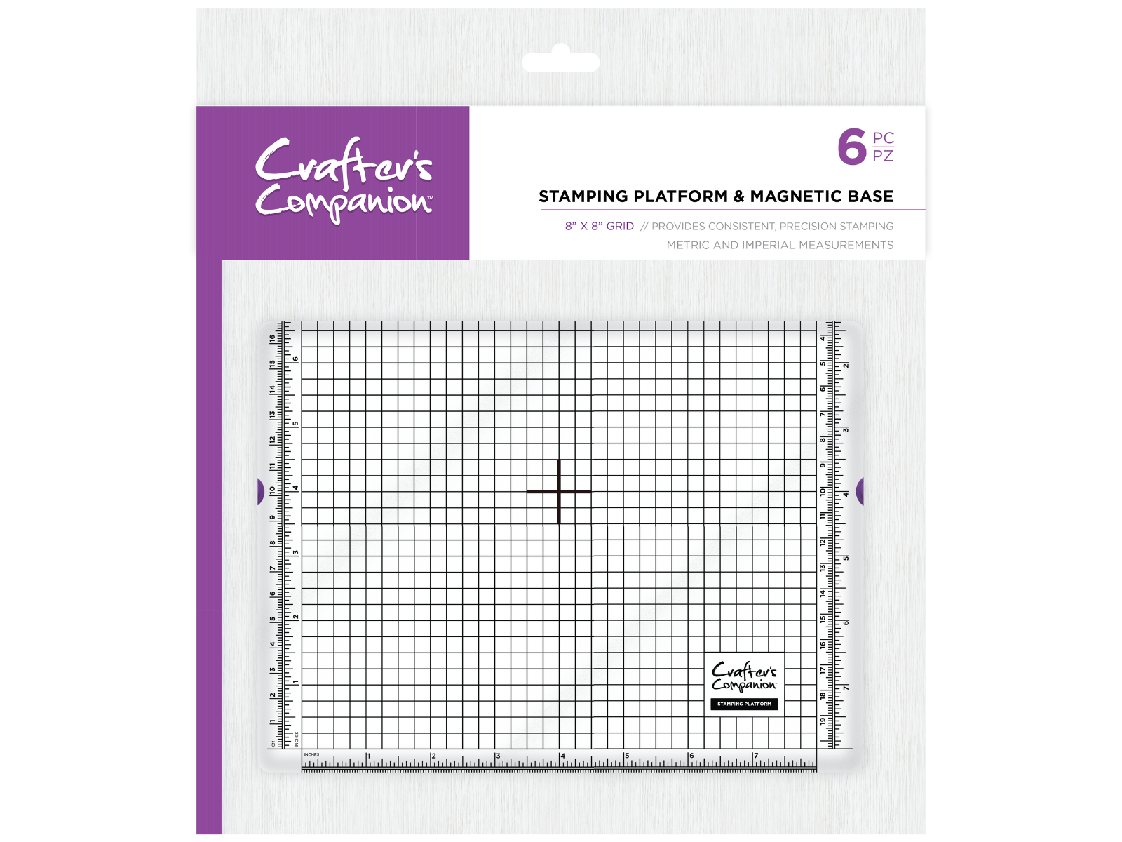 Crafter's Companion 8x8 Stamping Platform and Magnetic Base with Cleaning Solution & Assortment of Stamps