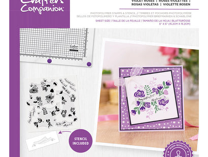 Crafter's Companion - Photopolymer Stamp - 6x6 - Violet Roses