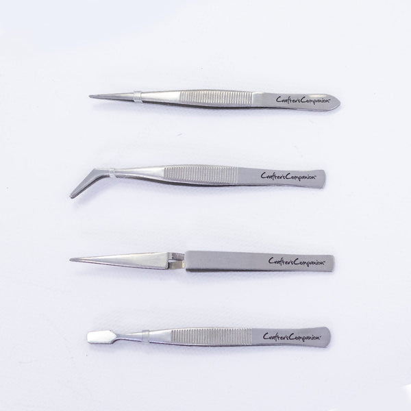 FOSHIO Precision Curved Tweezers Set Vinyl Craft Weeding Tweezers