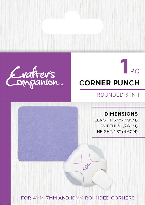 Vaessen Creative Crafts Punch - 3 In 1 INVERTED CORNER PUNCH, Size  8-14-20mm