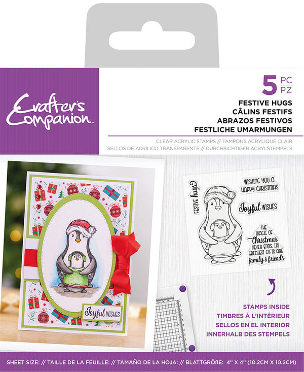 Crafter's Companion Set of 4 Holiday Shaped Stamp and Die Sets