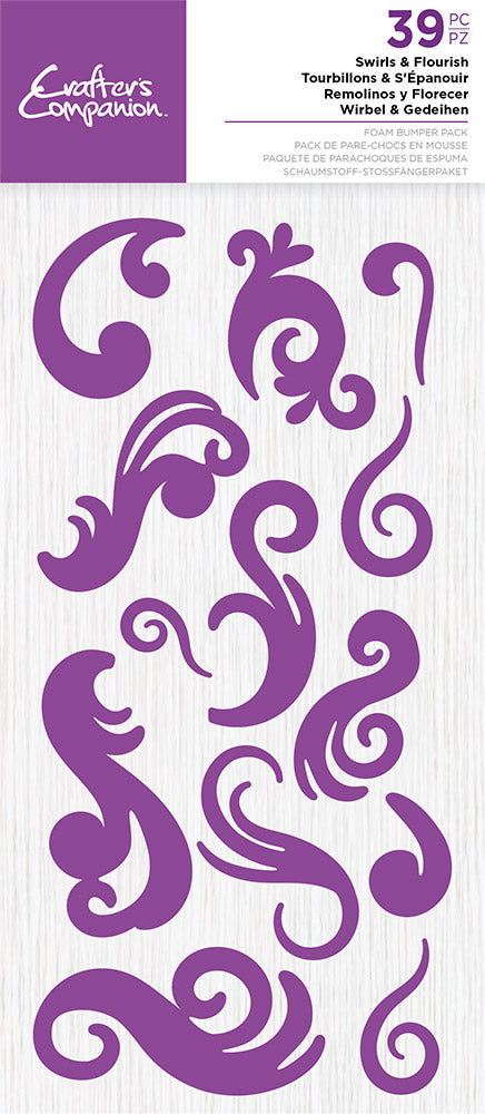 Crafters Companion Foam Bumper Pack - Swirls and Flourish