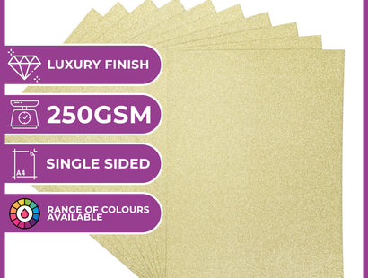 Crafter's Companion Glitter Card 10 Sheet Pack - Ivory