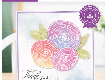 Crafter's Companion Outline Floral Photopolymer Stamp - Radiant Ranunculus