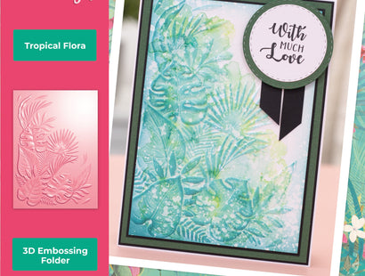 Flamazing Flamingos 3D Embossing Folder 5" x 7" - Tropical Flora