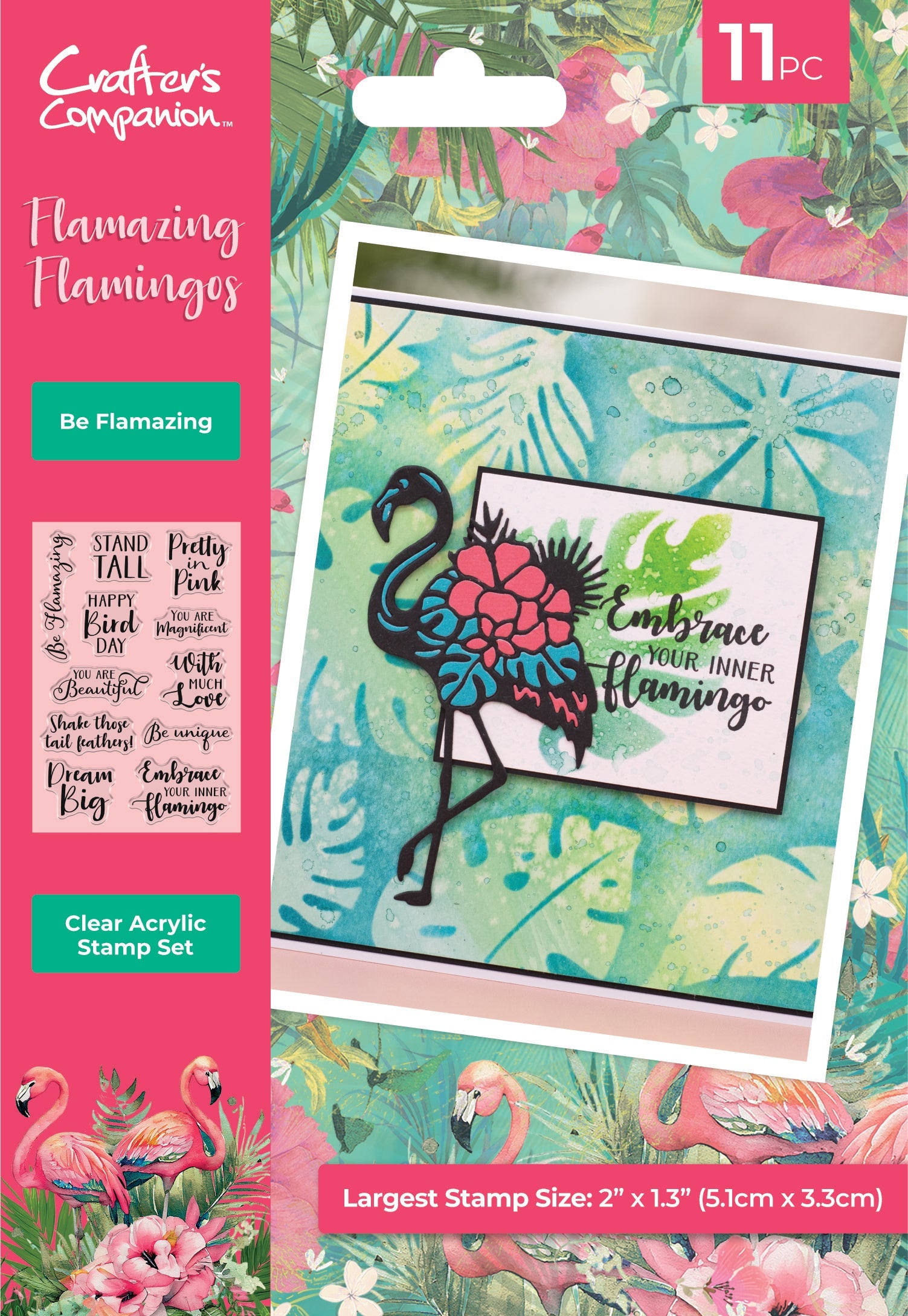 Flamazing Flamingos Clear Acrylic Stamp 11 piece - Be Flamazing