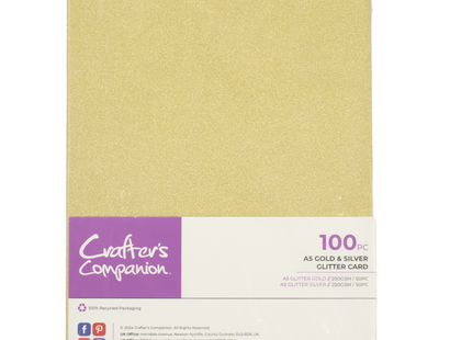 Crafter's Companion - A5 Glitter Card Pack - Gold and Silver