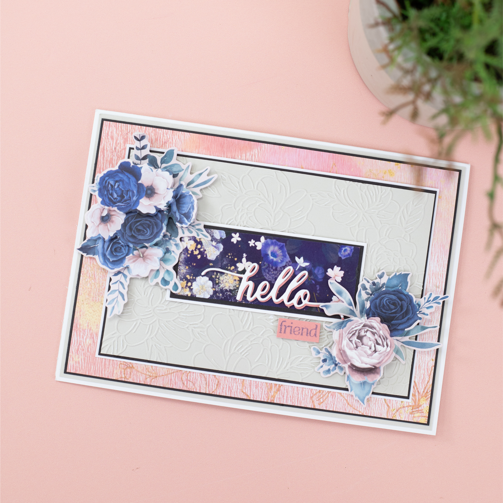 Sara Signature Floral Elegance Stamp & Die – Classic Sentiments