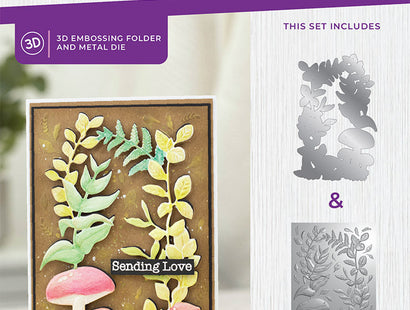 Gemini 4 x 6" 3D Embossing Folder & Metal Die - Woodland Foliage