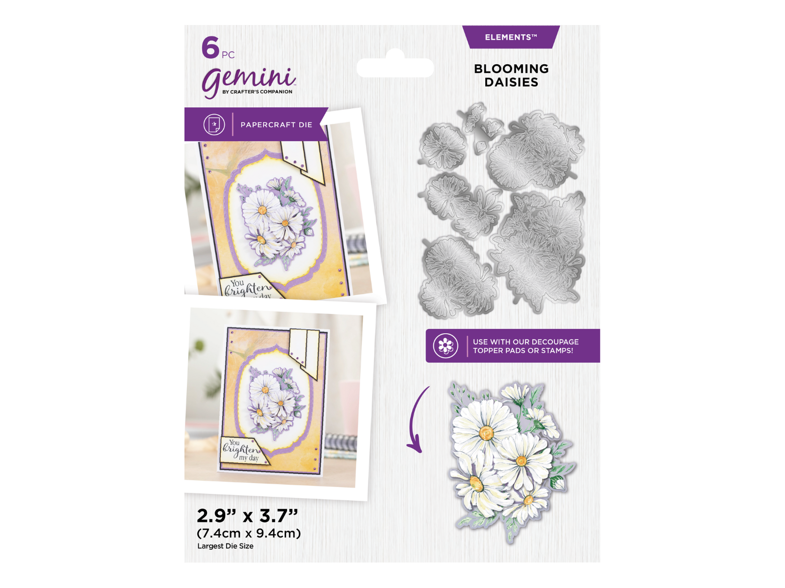 Gemini Elements Floral Decoupage Die - Blooming Daisies