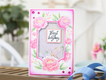 Gemini 4" x 6" Floral Frame Cut and Emboss Folder - Peony Blooms