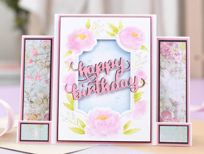 Gemini 4" x 6" Floral Frame Cut and Emboss Folder - Peony Blooms