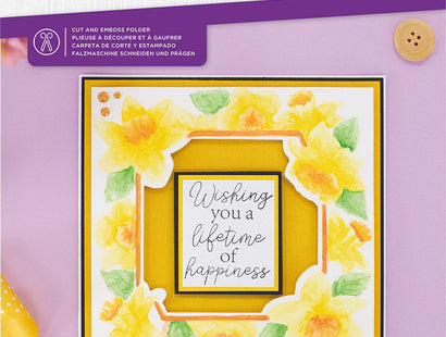 Gemini 5" x 5" Floral Frame Cut and Emboss Folder - Dancing Daffodils