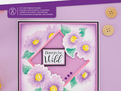 Gemini 5" x 5" Floral Frame Cut and Emboss Folder - Striking Gerbera