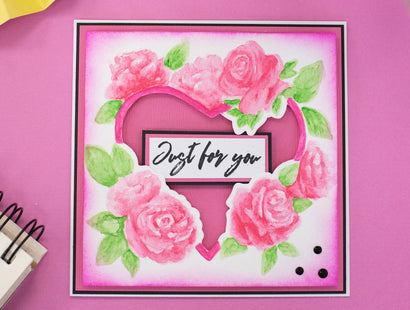 Gemini 5" x 5" Floral Frame Cut and Emboss Folder - Vibrant Rose