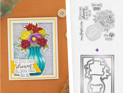 Gemini Colourable Create a Card Stamp & Die - A Special Bouquet