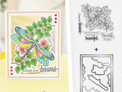 Gemini Colourable Create a Card Stamp & Die - Dragonfly Dreams