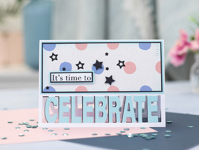 Gemini Word Cut In Stamp & Die - CELEBRATE your success