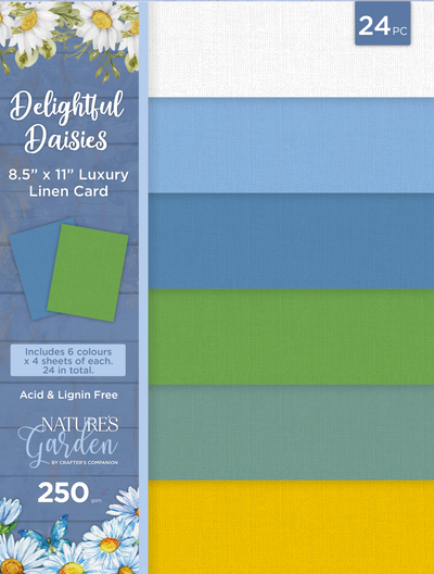 Nature's Garden Delightful Daisies - Luxury Linen Card Pack 8.5 x 11