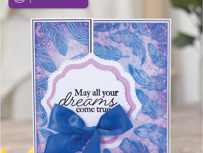 Gemini 5 x 7” 2D Textured Embossing Folder - Falling Feathers