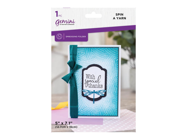 Gemini 5 x 7” 2D Textured Embossing Folder - Spin a Yarn