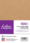 Crafter's Companion 5"x 7" Kraft Card & Envelopes - 100 Piece