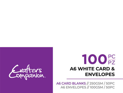 Crafter's Companion A6 White Card & Envelopes - 100 Piece