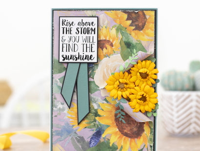 Nature's Garden - Sunflower Collection - Luxury Linen Card - 8.5" x 11"