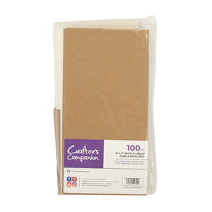 Crafter's Companion - 6"x6" Kraft & Cream Card & Envelopes 100pc