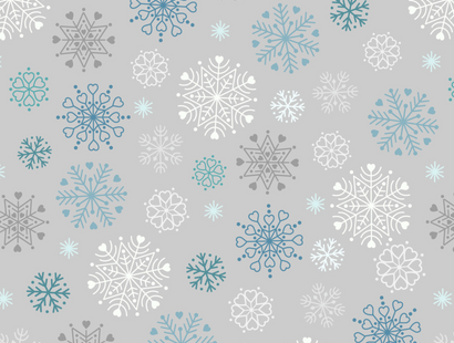 Lewis & Irene Fabric - Snowflakes on Grey