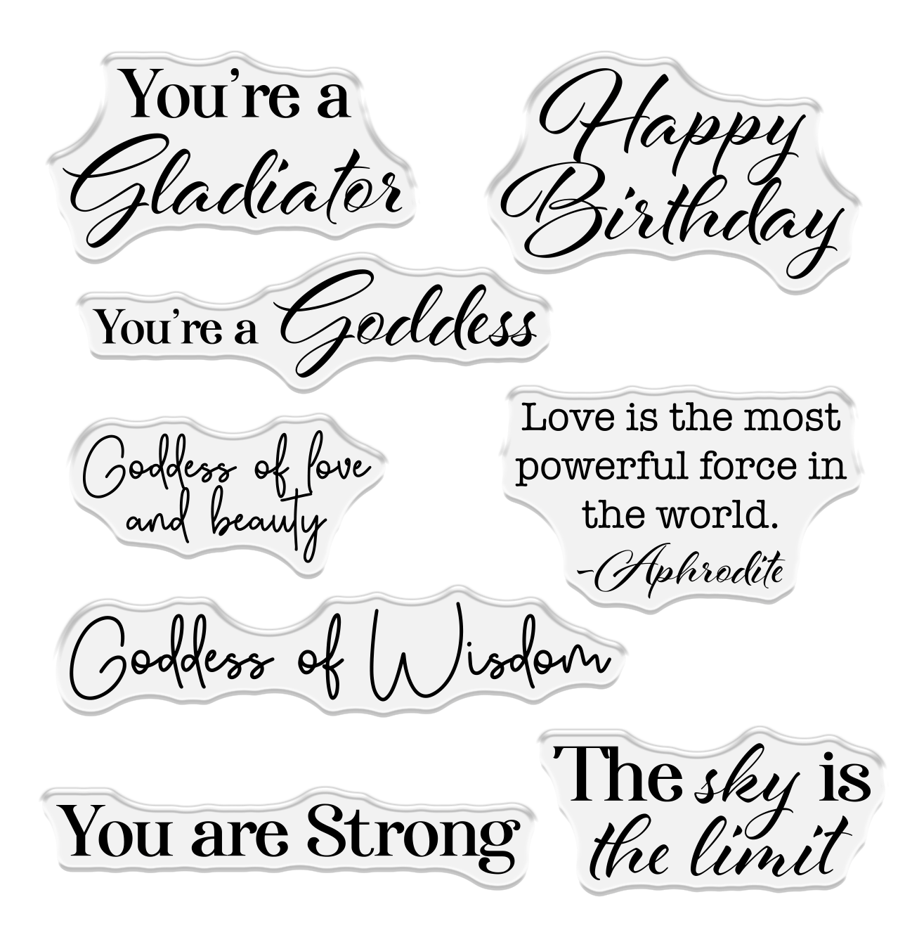 Myths & Legends - Clear Acrylic Stamps - Godly Sentiments