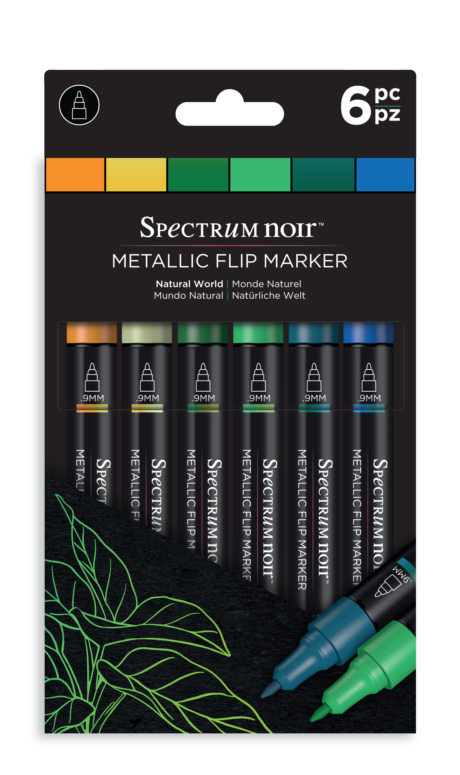 Spectrum Noir Metallic Flip Markers Cosmic Wander & Natural World with FREEE Black Paper Pad