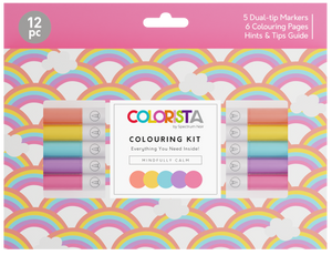 Mindfully Calm Colouring Kit with Pens and Pages - Colorista