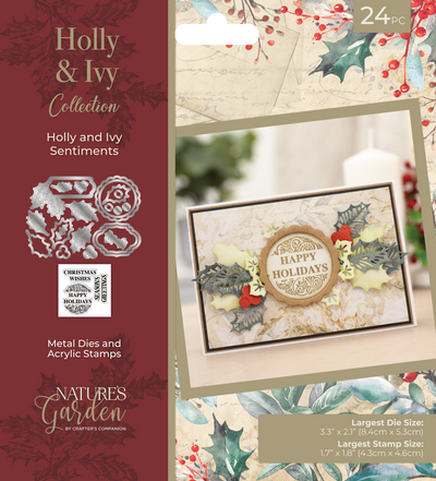 Nature’s Garden - Stamp and Die - Holly and Ivy Sentiment
