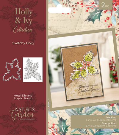 Nature’s Garden - Stamp and Die - Sketchy Holly