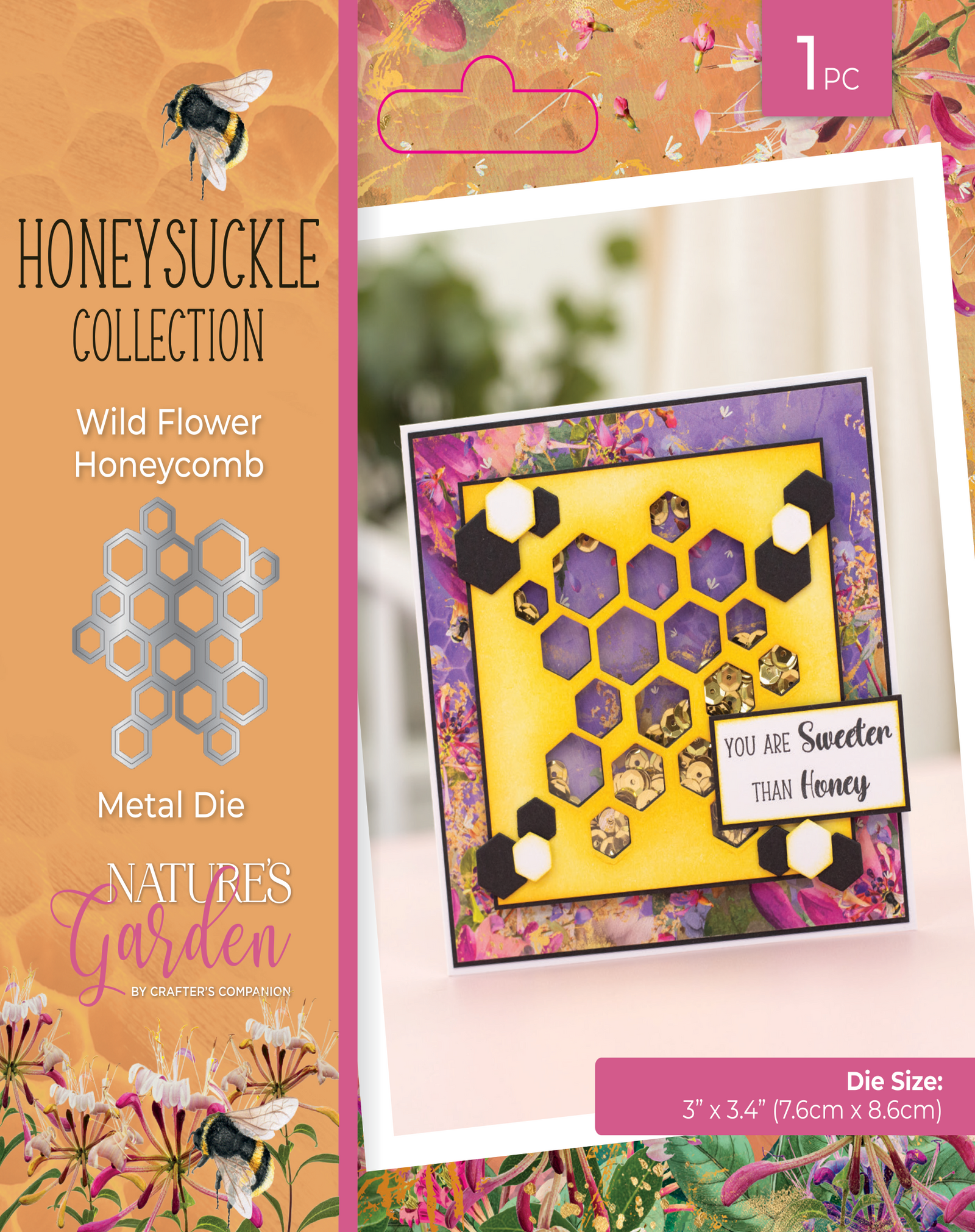 Honeysuckle Collection Metal Die - Wild Flower Honeycomb