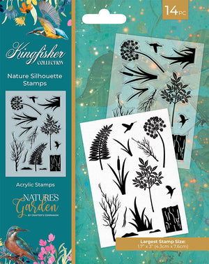 Nature's Garden - Kingfisher Collection - Clear Acrylic Stamps - Nature Silhouette Stamps