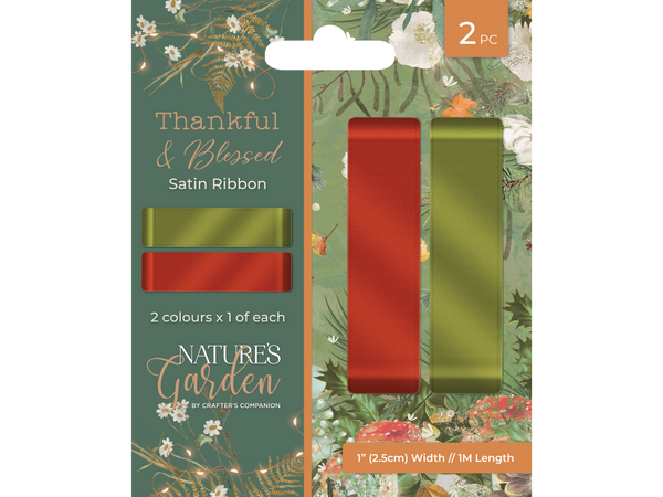 Nature’s Garden - Thankful & Blessed - Satin Ribbon