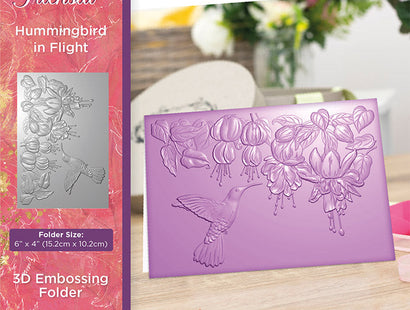 Nature's Garden Fabulous Fuchsia 3D Embossing Folder - Hummingbird in Flight